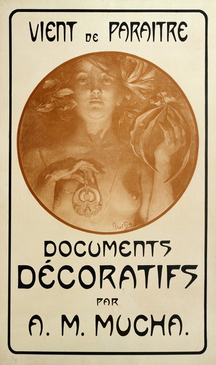 Advertentie voor de monografie Decoratieve Documenten door Alphonse Mucha, 1902 door Alphonse Mucha