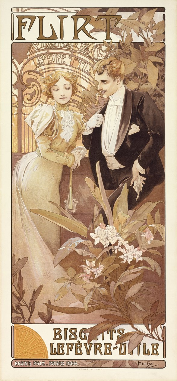 Flirt door Alphonse Mucha