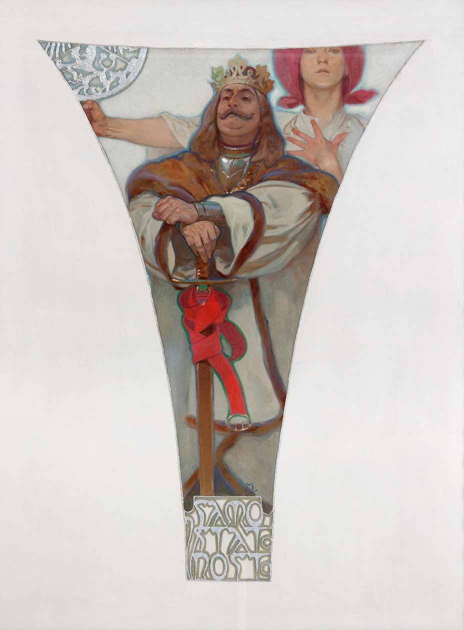 George van Podebrady door Alphonse Mucha