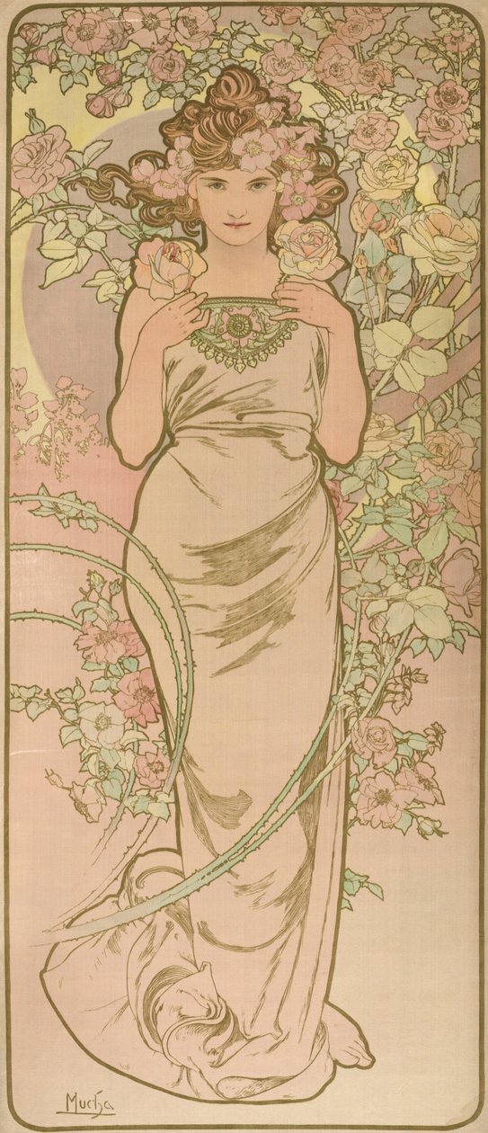 La Femme Animee en Fleur door Alphonse Mucha