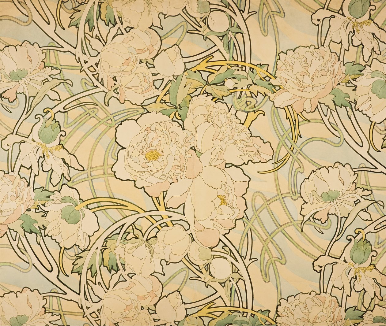 Pioenen door Alphonse Mucha