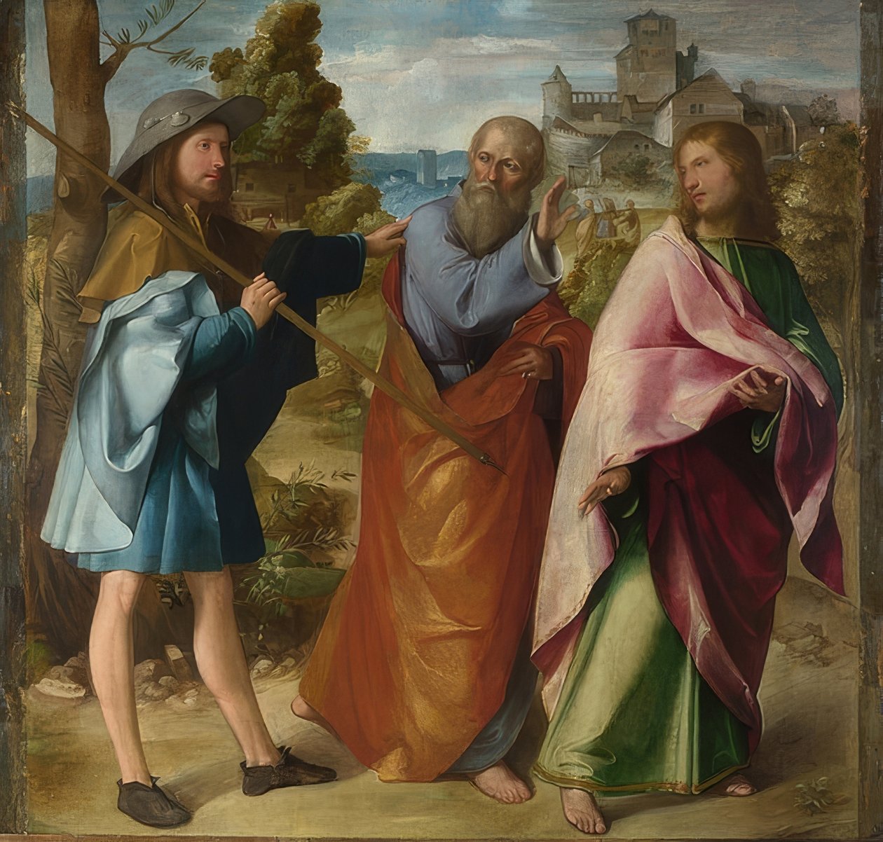 De weg naar Emmaüs. Rond 1516-17 door Altobello Melone