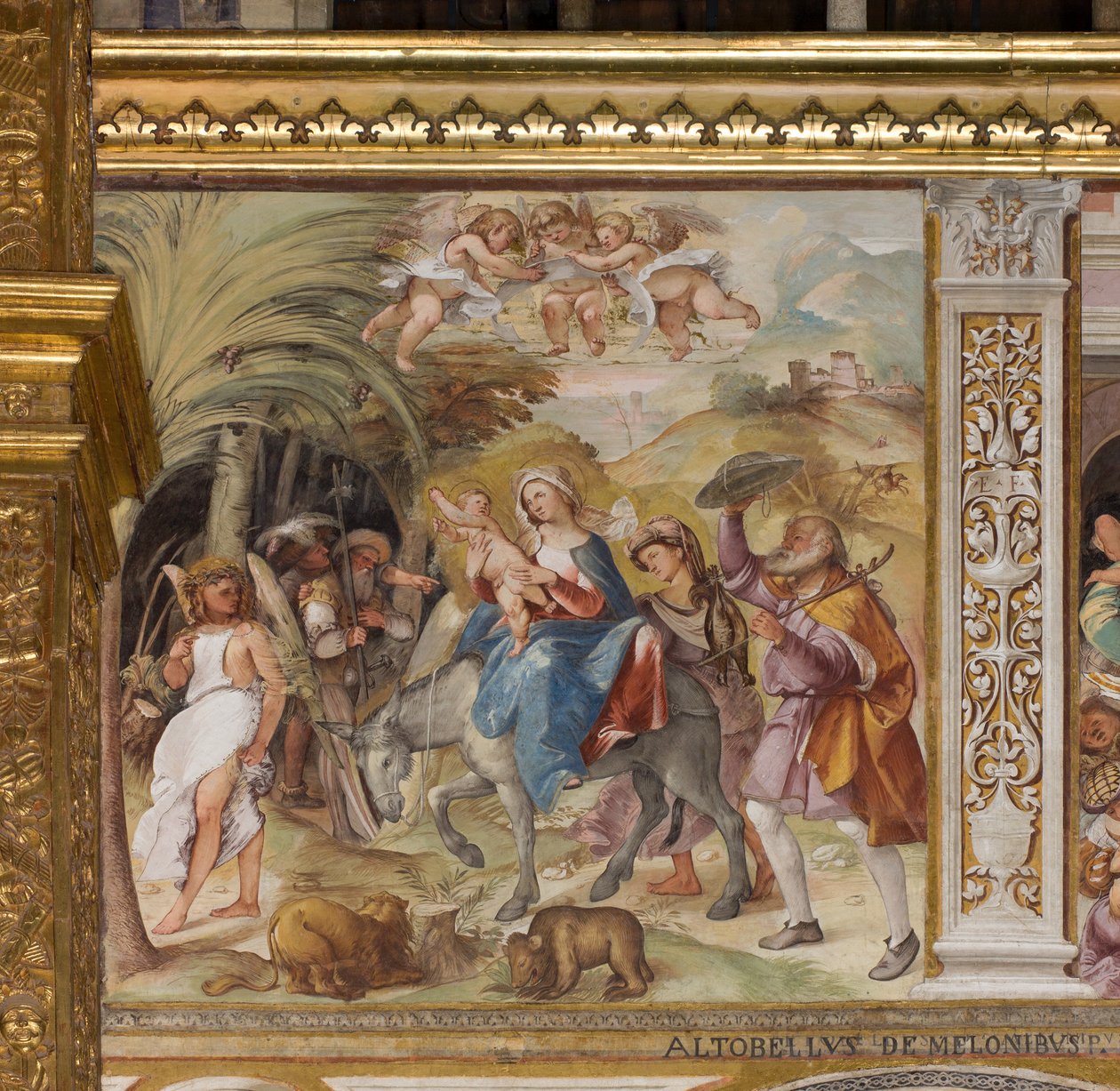 Presbyterium, Zevende overspanning Noord, Vlucht naar Egypte, Altobello Melon door Altobello Melone