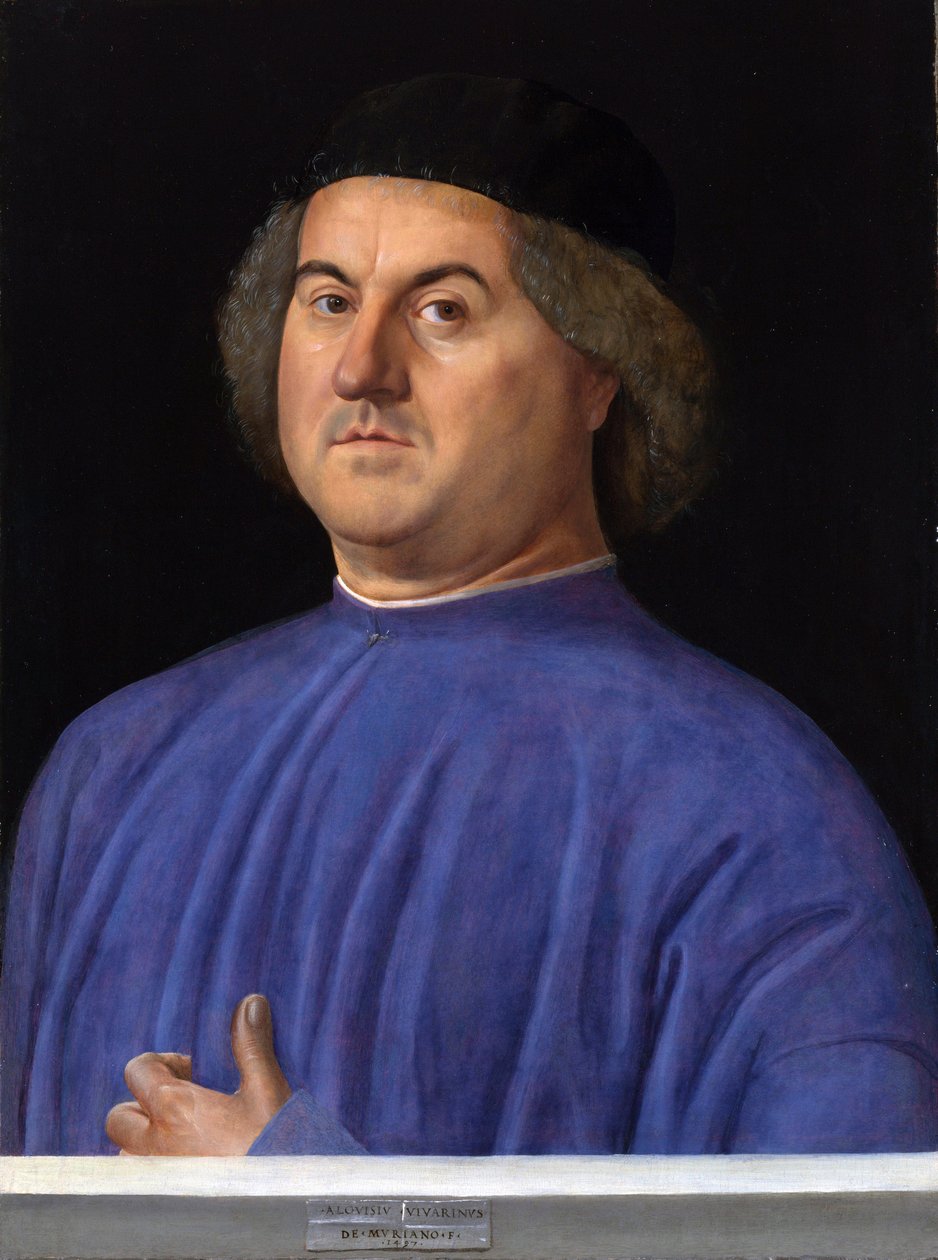 Portret van een man door Alvise Vivarini