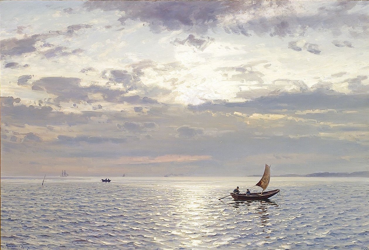 Avondstemming over de zee door Amaldus Nielsen