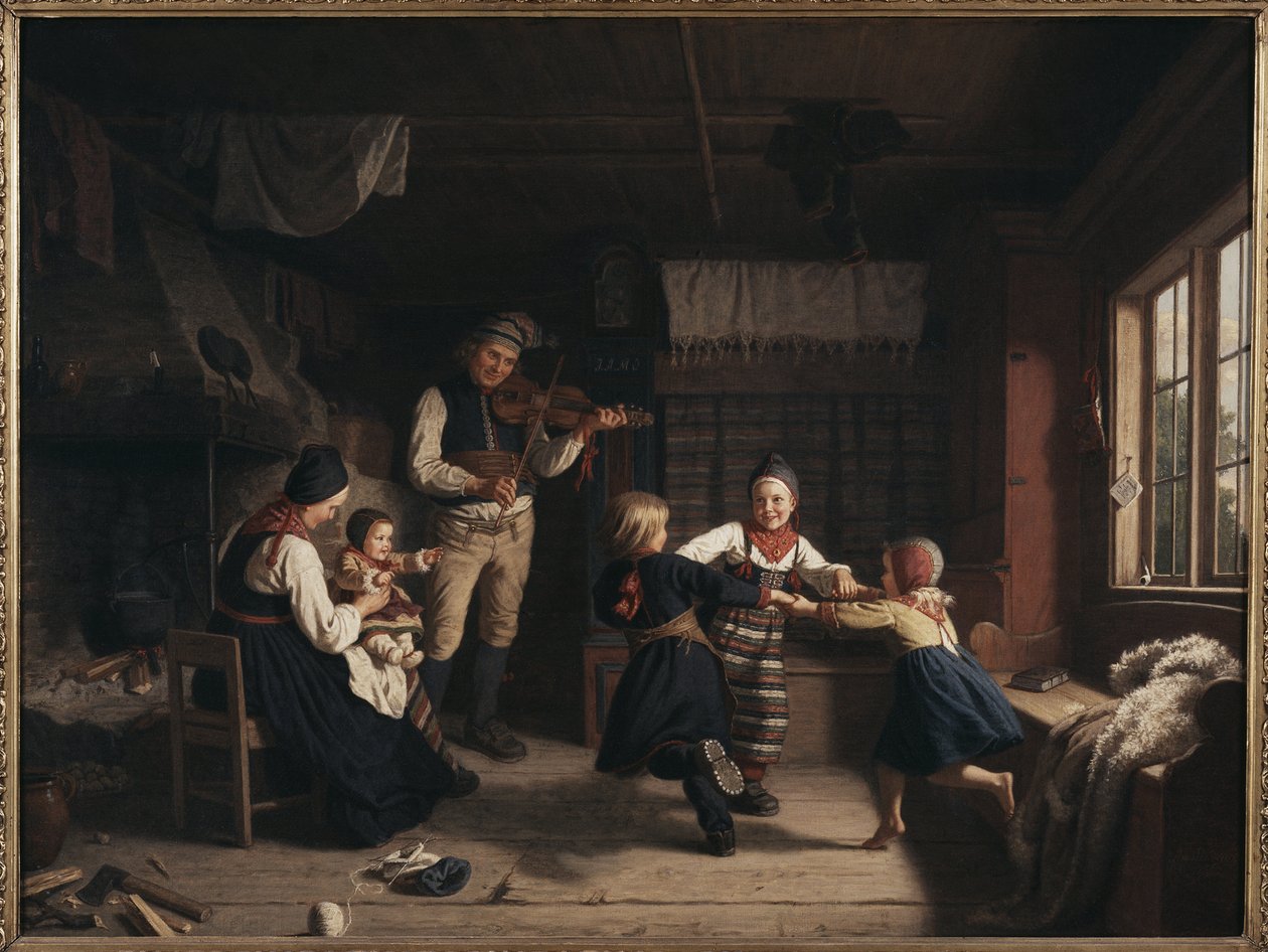 Zondagavond in een boerderij in Dalarna door Amalia Lindegren