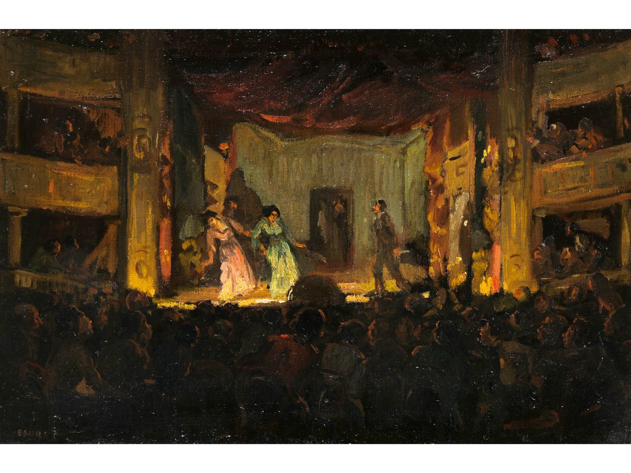 Amandus Faure Poppentheater San Francesco in Napels door Amandus Faure