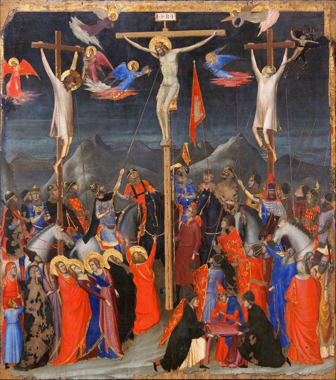 De Kruisiging (detail) door Ambrogio Bondone (workshop) Giotto
