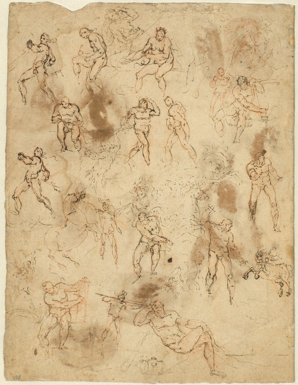 Studies van figuren door Ambrogio Figino