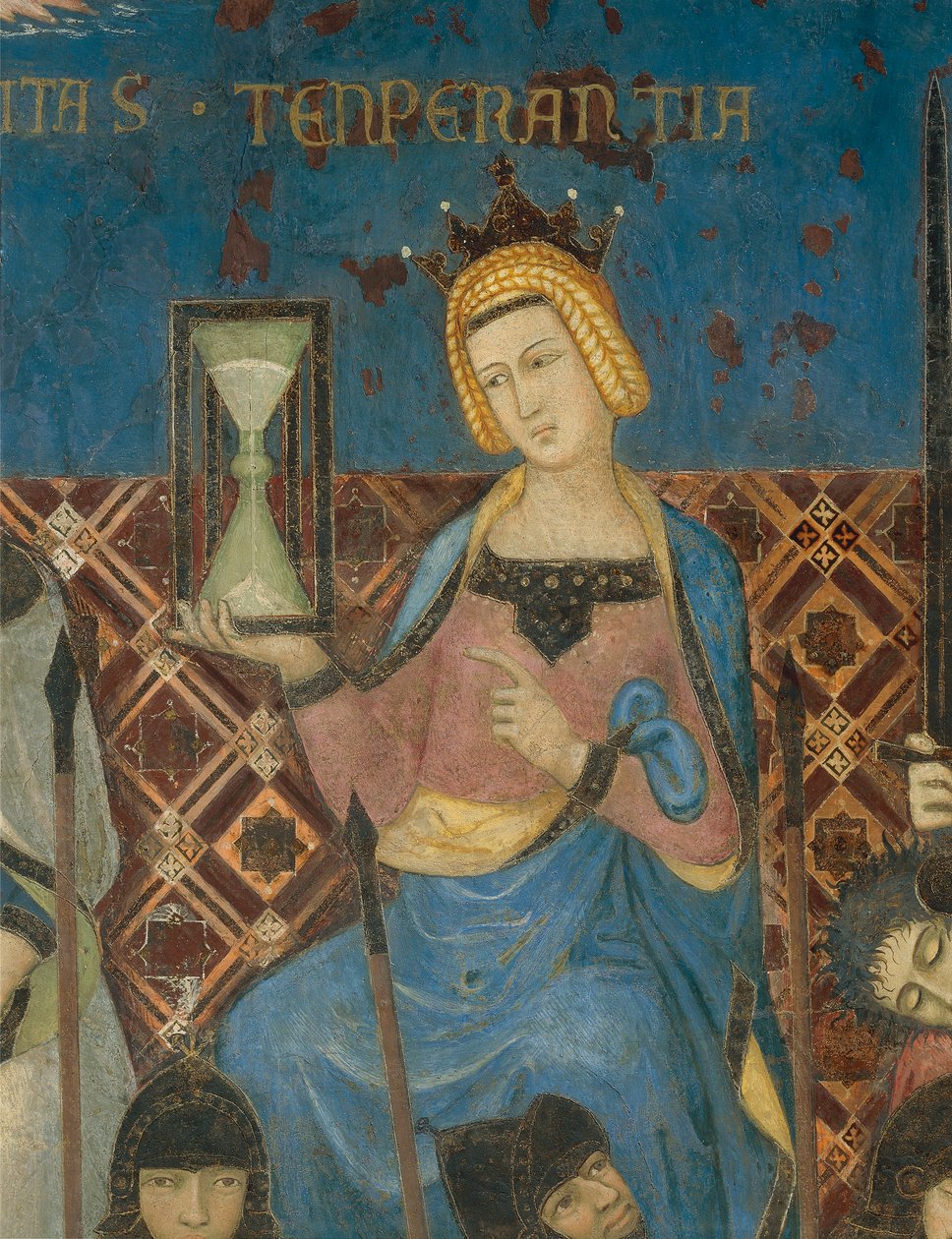Allegorie van Goed Bestuur, matigheid (detail) door Ambrogio Lorenzetti