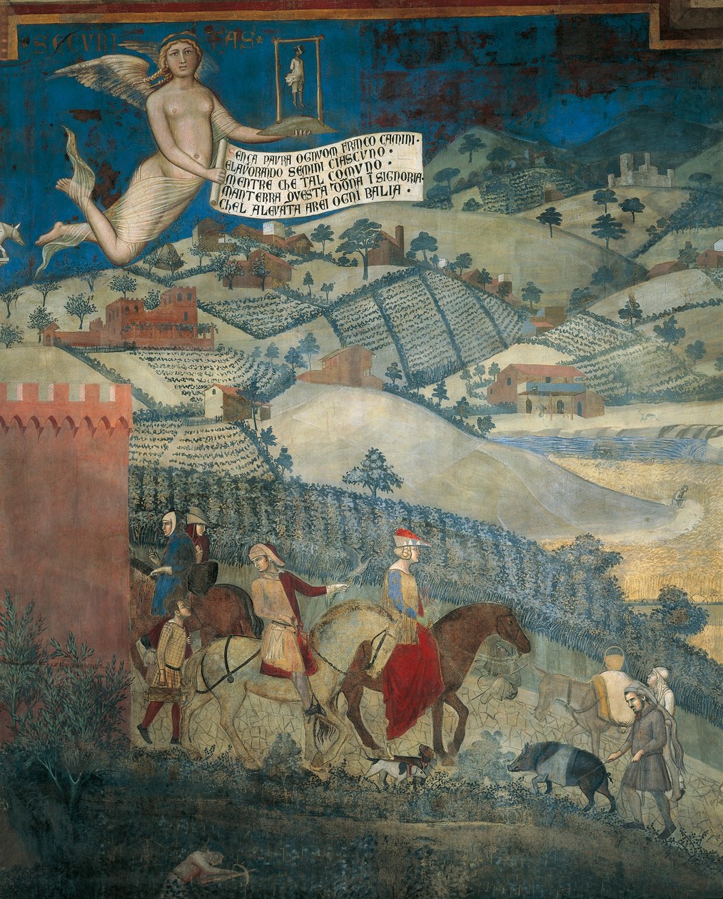 Effecten van goed bestuur op het platteland (detail) door Ambrogio Lorenzetti