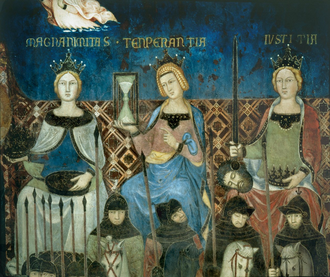 De allegorie van goed bestuur ... (muurschildering) door Ambrogio Lorenzetti