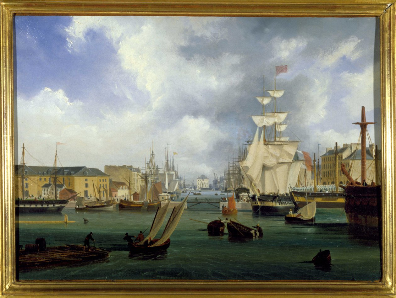 De haven van Le Havre, het Grote bassin, door Louis Garneray, circa 1820 door Ambroise Louis Garneray