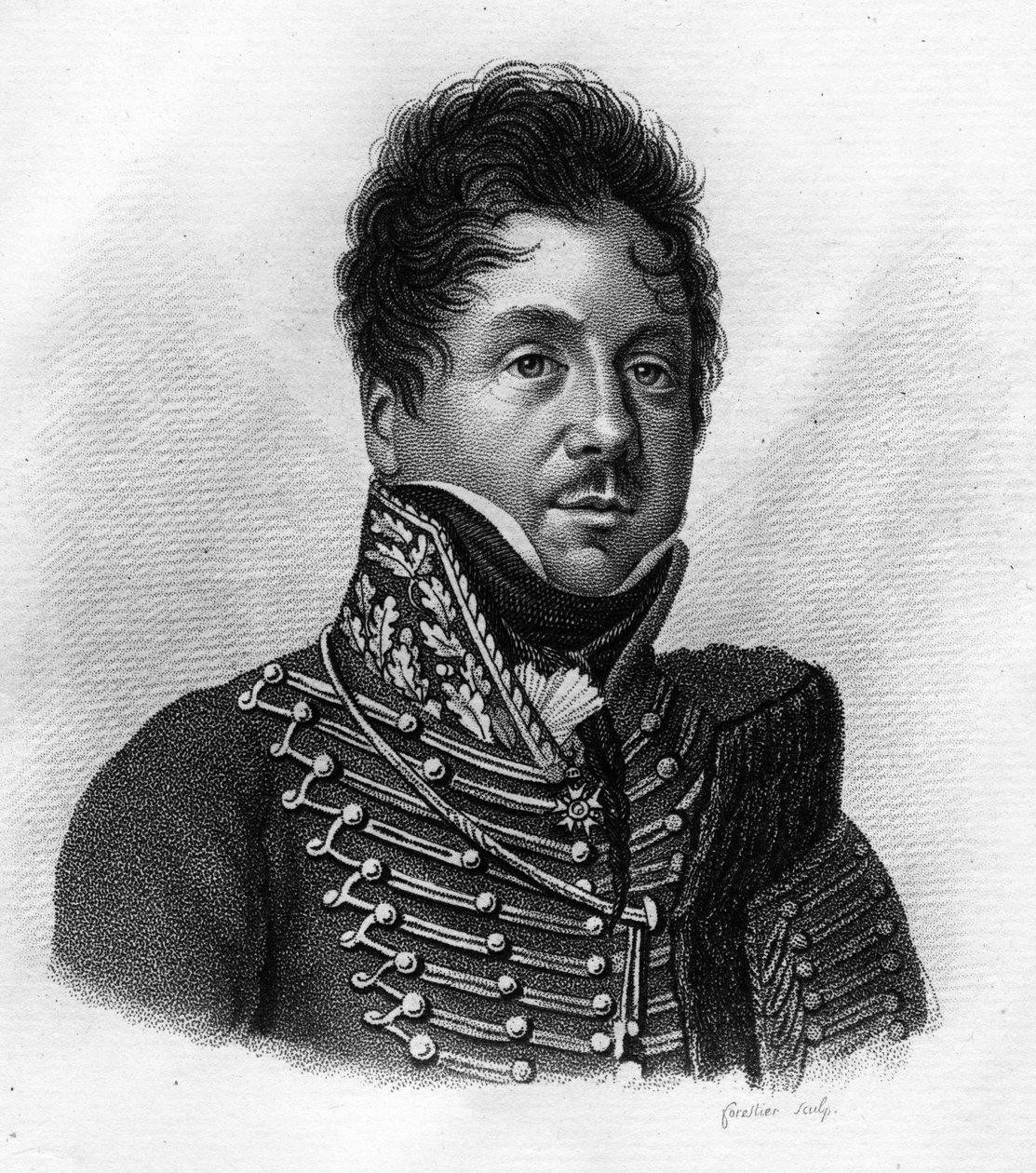 François Fournier Sarloveze (Sarlovese) 1774-1827 - in “Portretten van de Franse generaals na de overwinningen en veroveringen van de Fransen”. Gegraveerd door Ambroise Tardieu in 1818. Stella Collectie. door Ambroise Tardieu