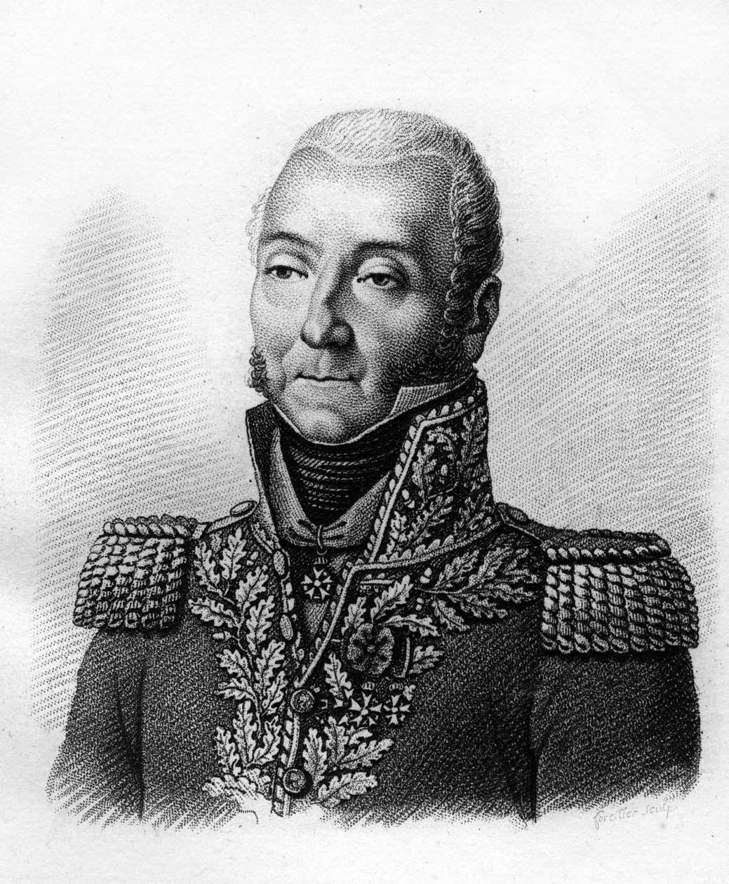 Portret van Generaal Jérôme Soules 1760-183. Gegraveerd door Ambroise Tardieu in 1818. Stella Collectie door Ambroise Tardieu