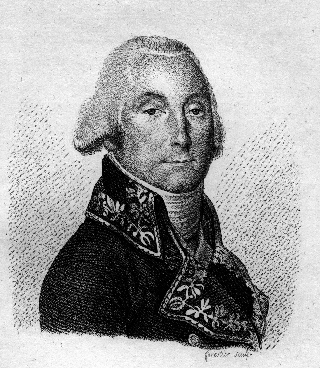 Portret van Olivier Macoux Rivaud de la Raffiniere (1766-1839). Generaal en baron van het keizerrijk. in “Portretten van de Franse generaals na de overwinningen en veroveringen van de Fransen”. Gegraveerd door Ambroise Tardieu in 1818. Stella Collectie door Ambroise Tardieu