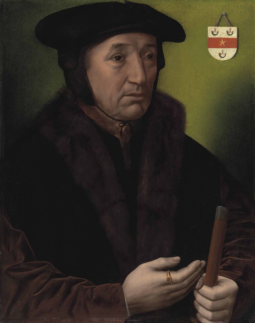 Portrait of Jean Wyts, Watergraaf of Mechelen door Ambrosius Benson