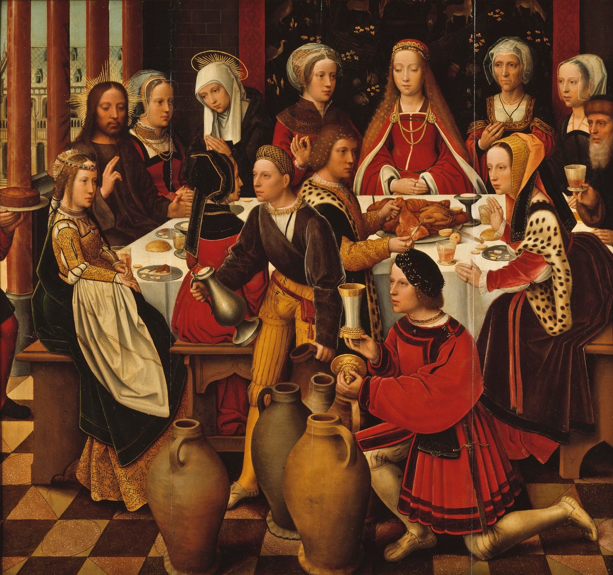 De Bruiloft in Kana, c.1530-50 door Ambrosius Benson
