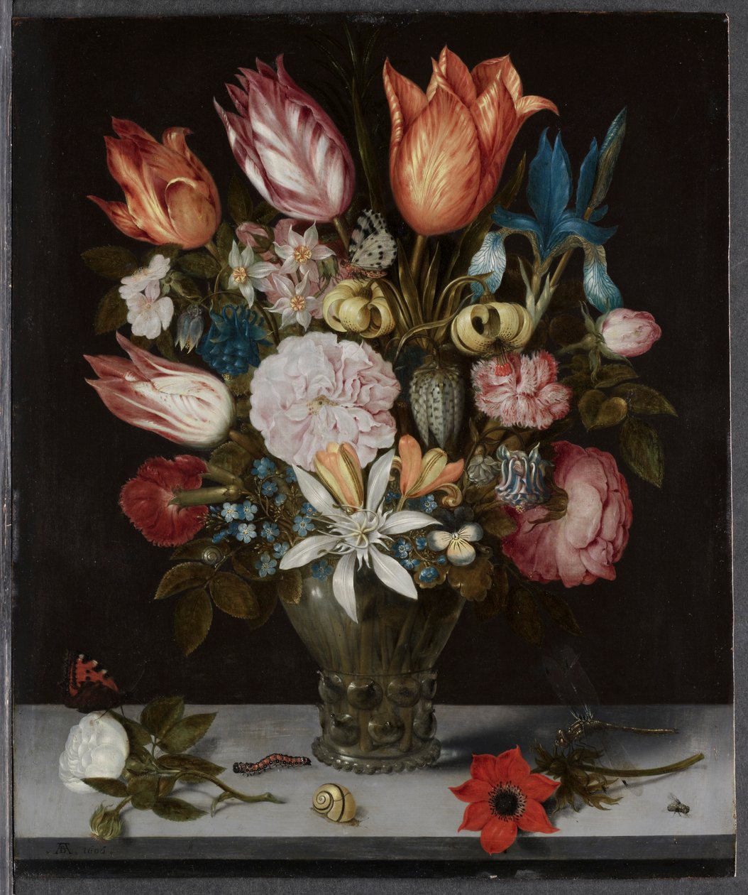 Bloemen in een Glas, 1606 door Ambrosius Bosschaert
