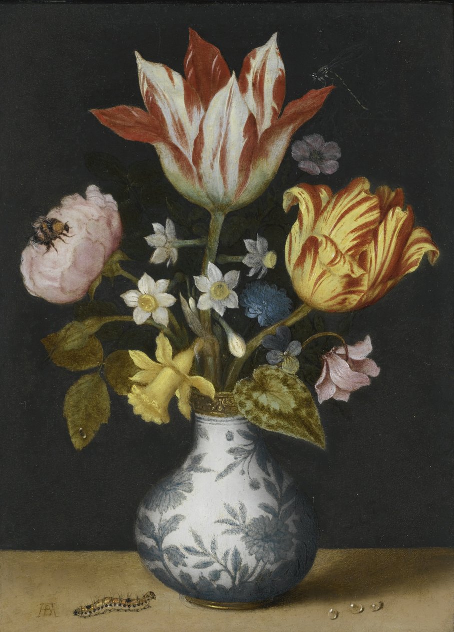 Stilleven van bloemen in een Wan-Li vaas door Ambrosius Bosschaert the Elder
