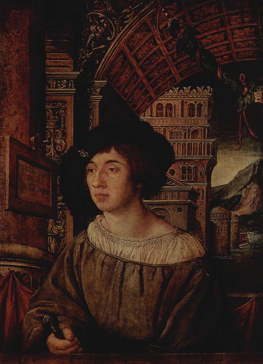 Portret van een jonge man door Ambrosius Holbein