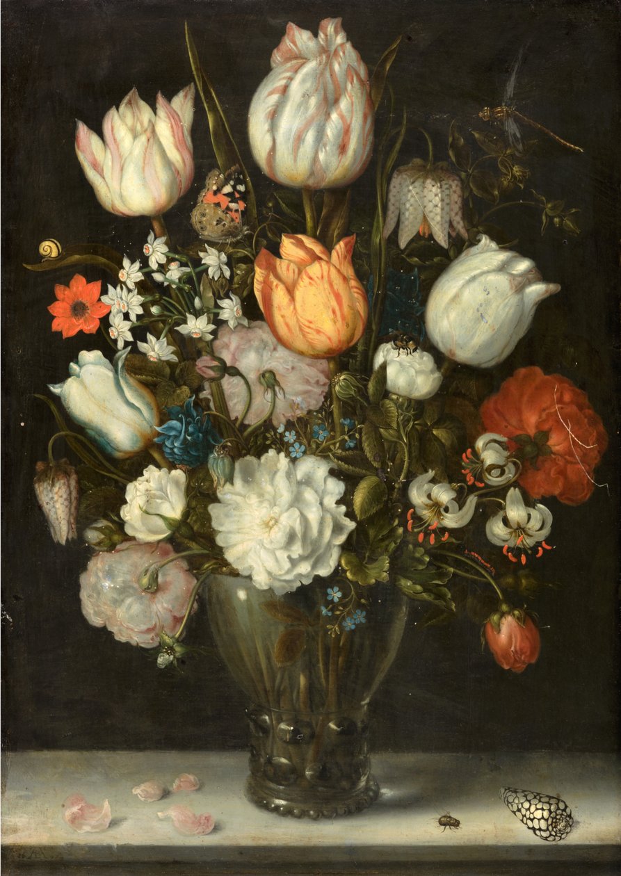 Bloemen, ca. 1608 (schilderij) door Ambrosius the Elder Bosschaert