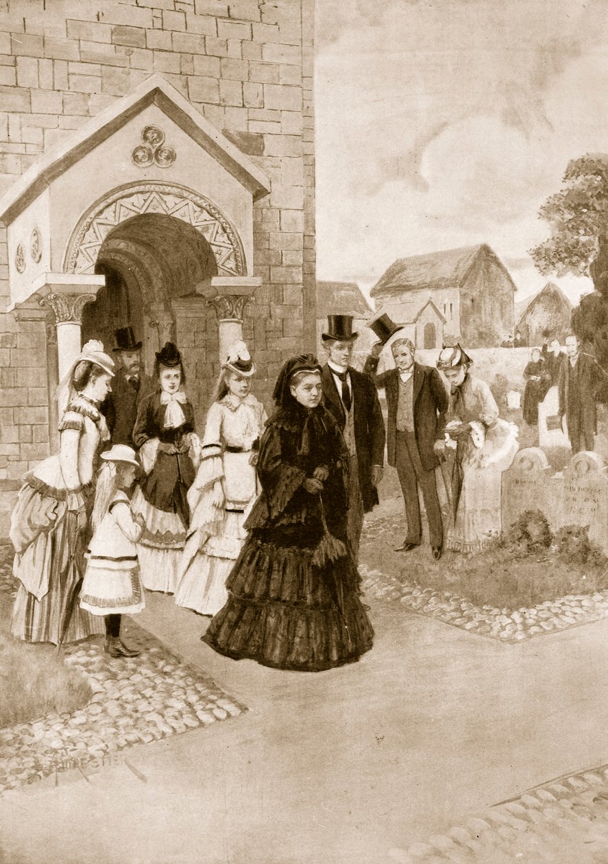 Het leven van koningin Victoria in Osborne: Hare Majesteit in de Whippingham-kerk, uit 