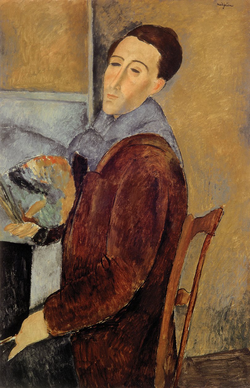 Zelfportret, 1919 door Amedeo Modigliani