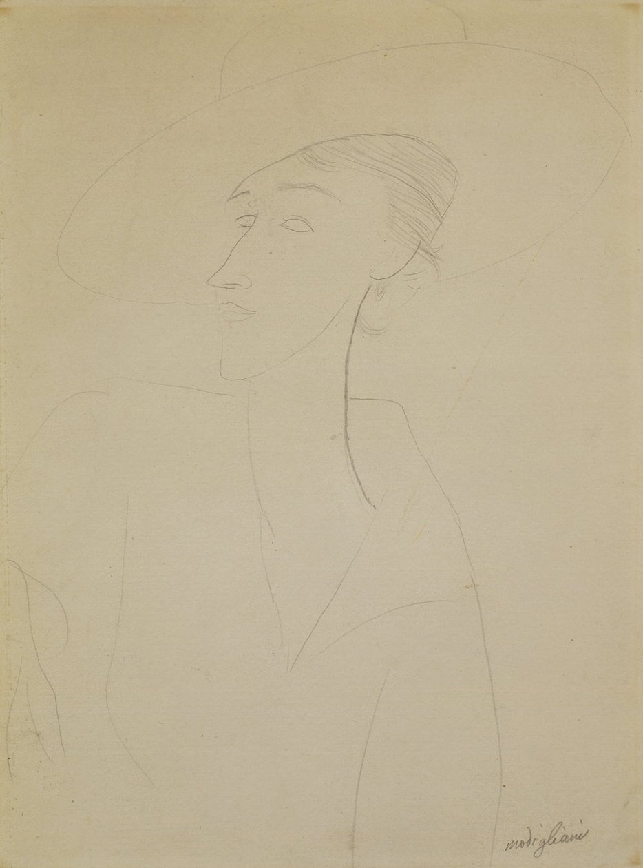 Zonder titel (Portret van Madame Zborowska) door Amedeo Modigliani