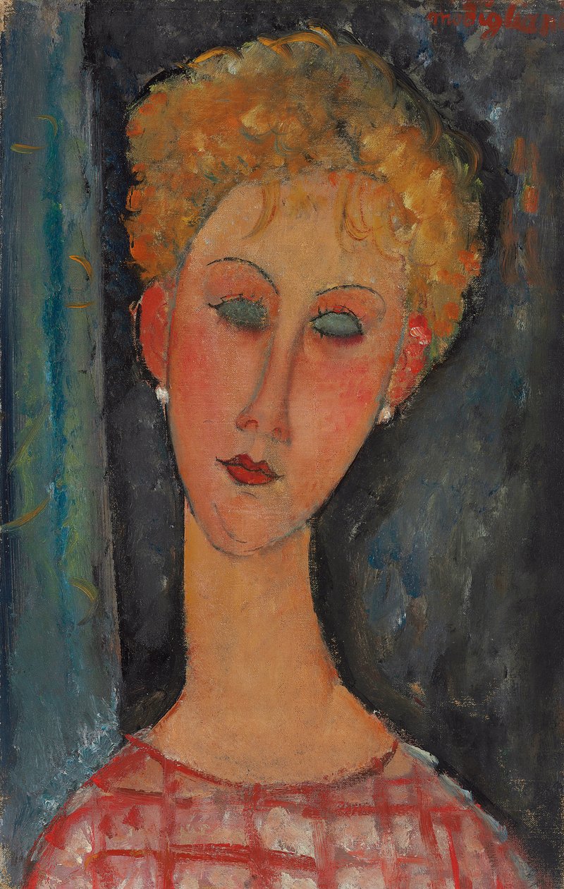 Blonde Vrouw met Krullend Haar, c.1918-1919 door Amedeo Modigliani