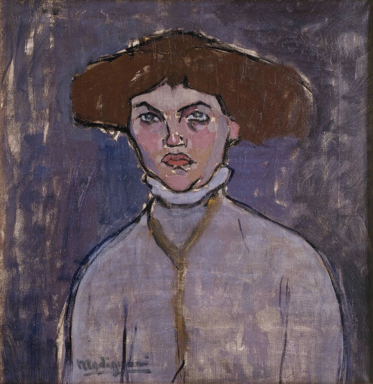Buste van een jonge vrouw door Amedeo Modigliani