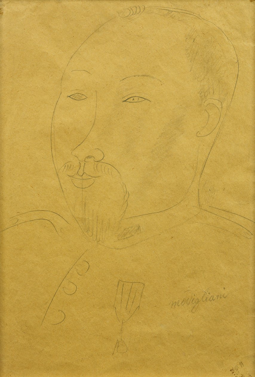 Guillaume Apollinaire als soldaat door Amedeo Modigliani