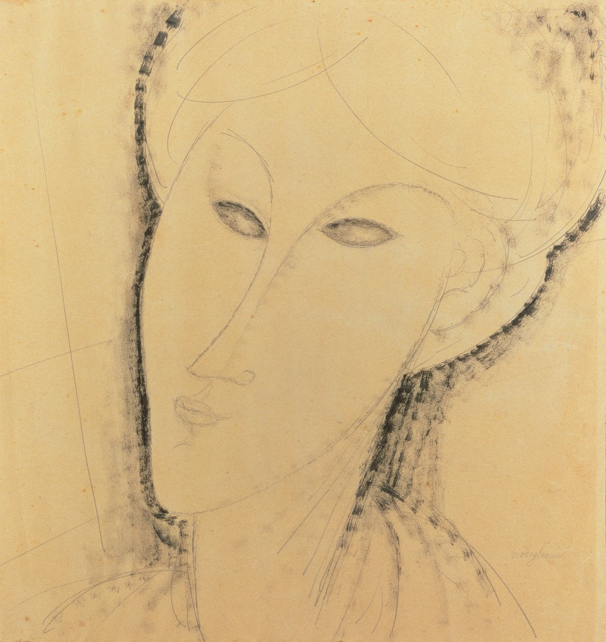 Hoofd van een vrouw door Amedeo Modigliani