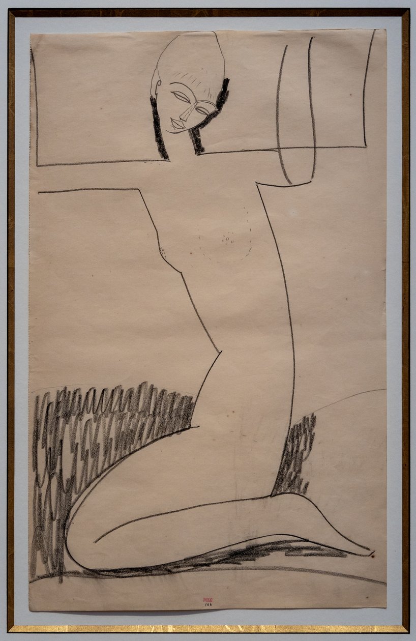 Knielende kariatiden door Amedeo Modigliani