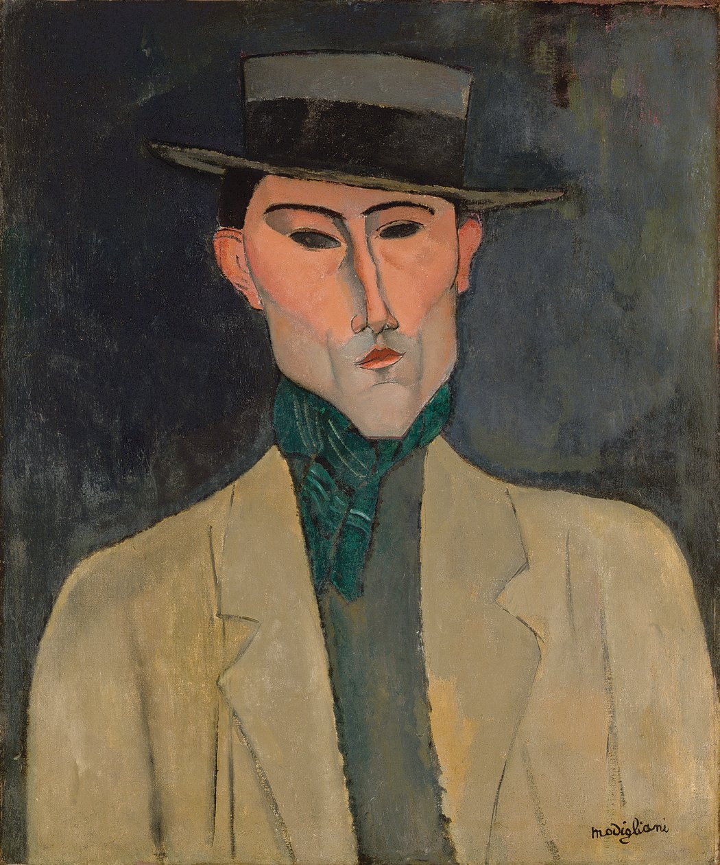 Man met een hoed door Amedeo Modigliani