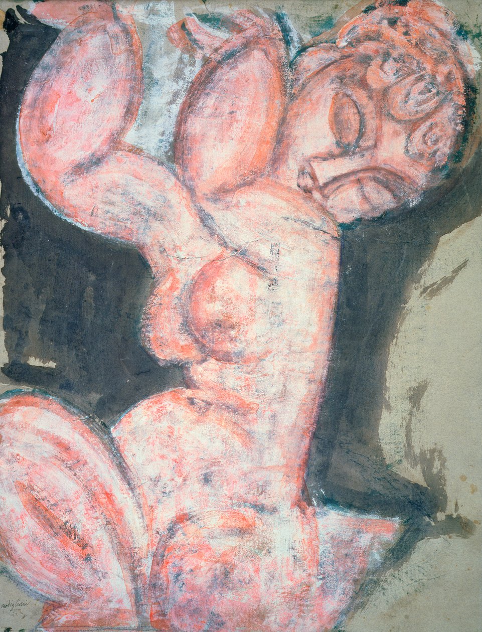Roze Naakt, Kariatide door Amedeo Modigliani