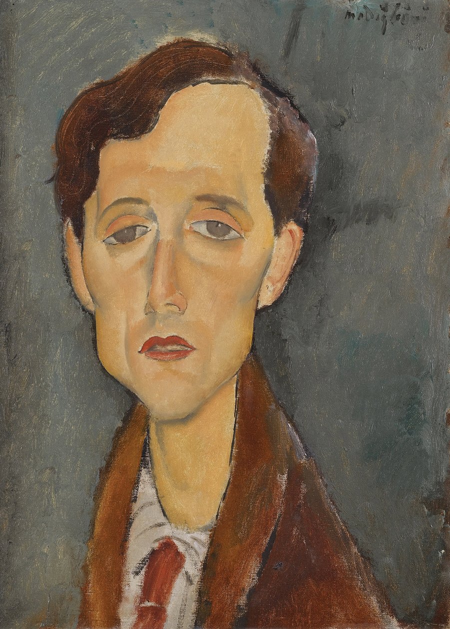 Portret van Frans Hellens (1881-1972) door Amedeo Modigliani
