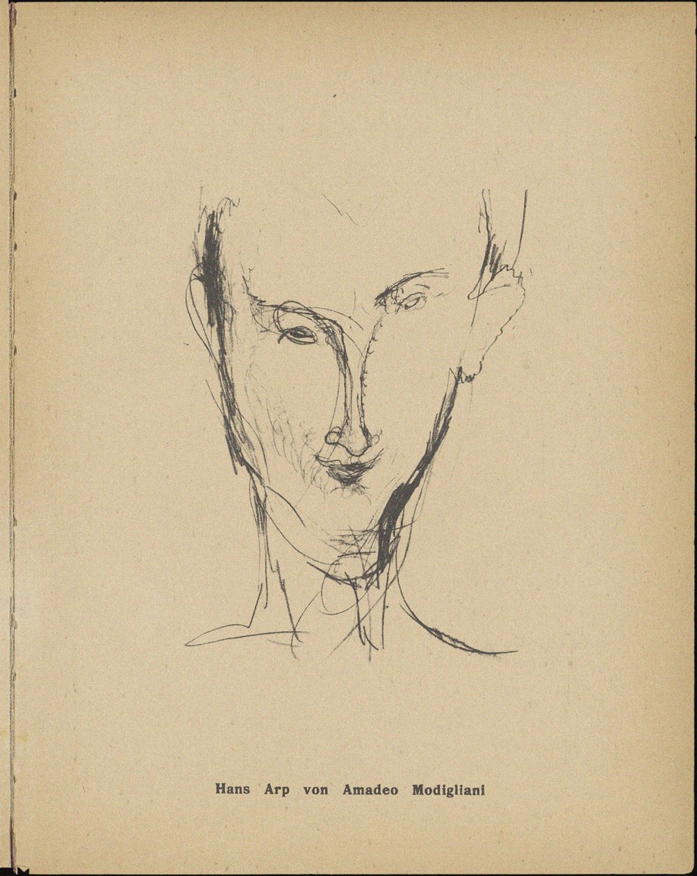 Portret van Hans Arp door Amedeo Modigliani