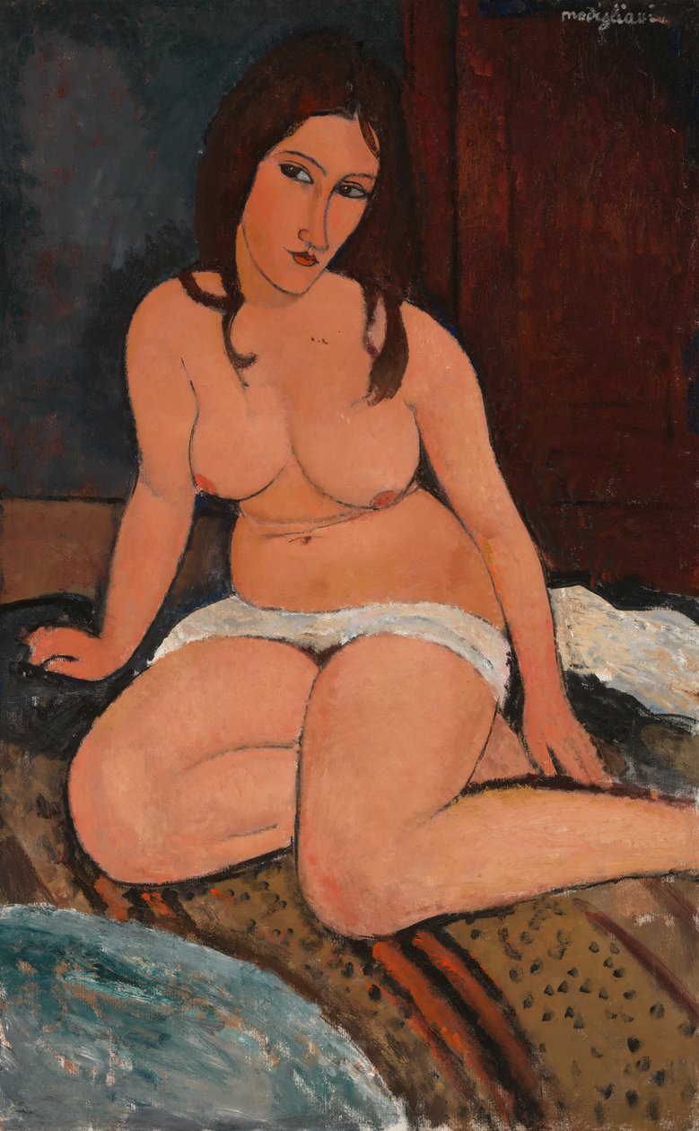 Zittend naakt door Amedeo Modigliani