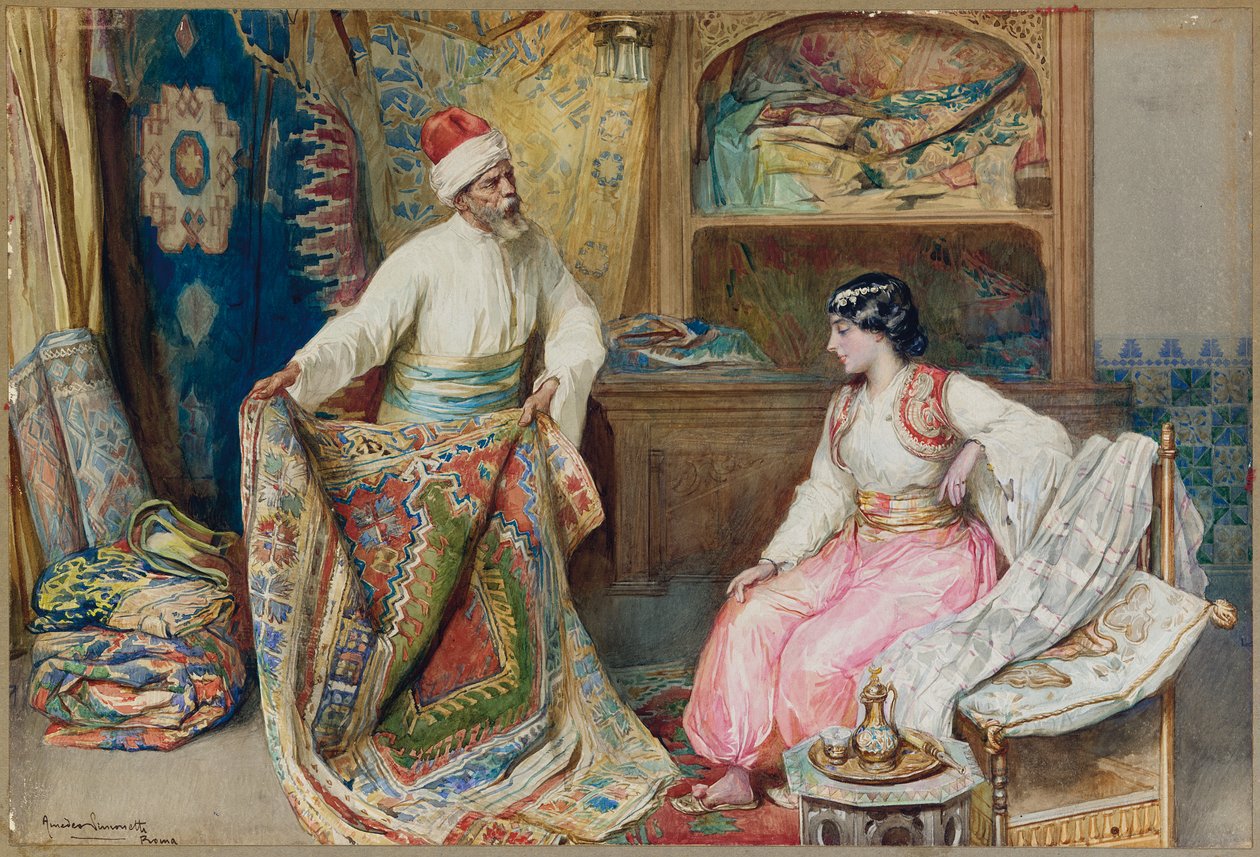 De tapijthandelaar door Amedeo Momo Simonetti