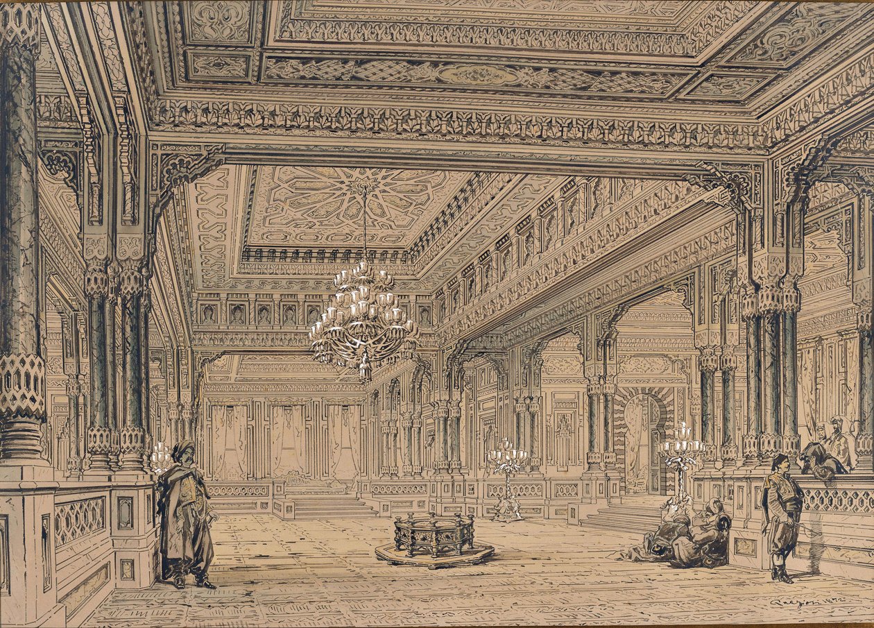 Interieur van het Ciragan Paleis in Istanbul, 1872 door Amedeo Preziosi