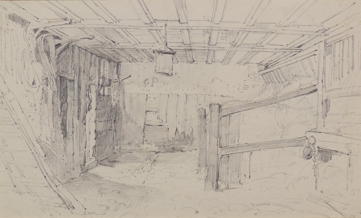 Binnen in een Stal, ca. 1810 door Amelia Long