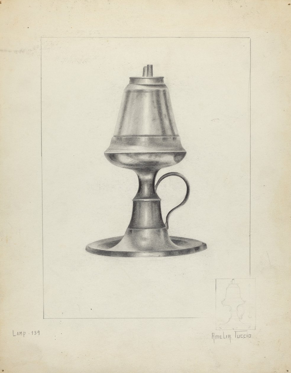 Camphene lamp door Amelia Tuccio