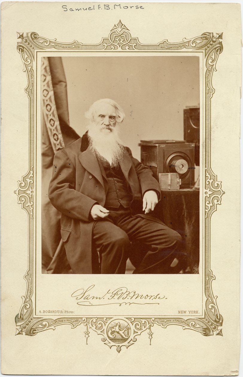 Samuel Finlay Breese Morse (1791-1872), Amerikaanse schilder en uitvinder van de enkelvoudige telegraaf en Morsecode; foto door A Bogardus, New York door American Photographer
