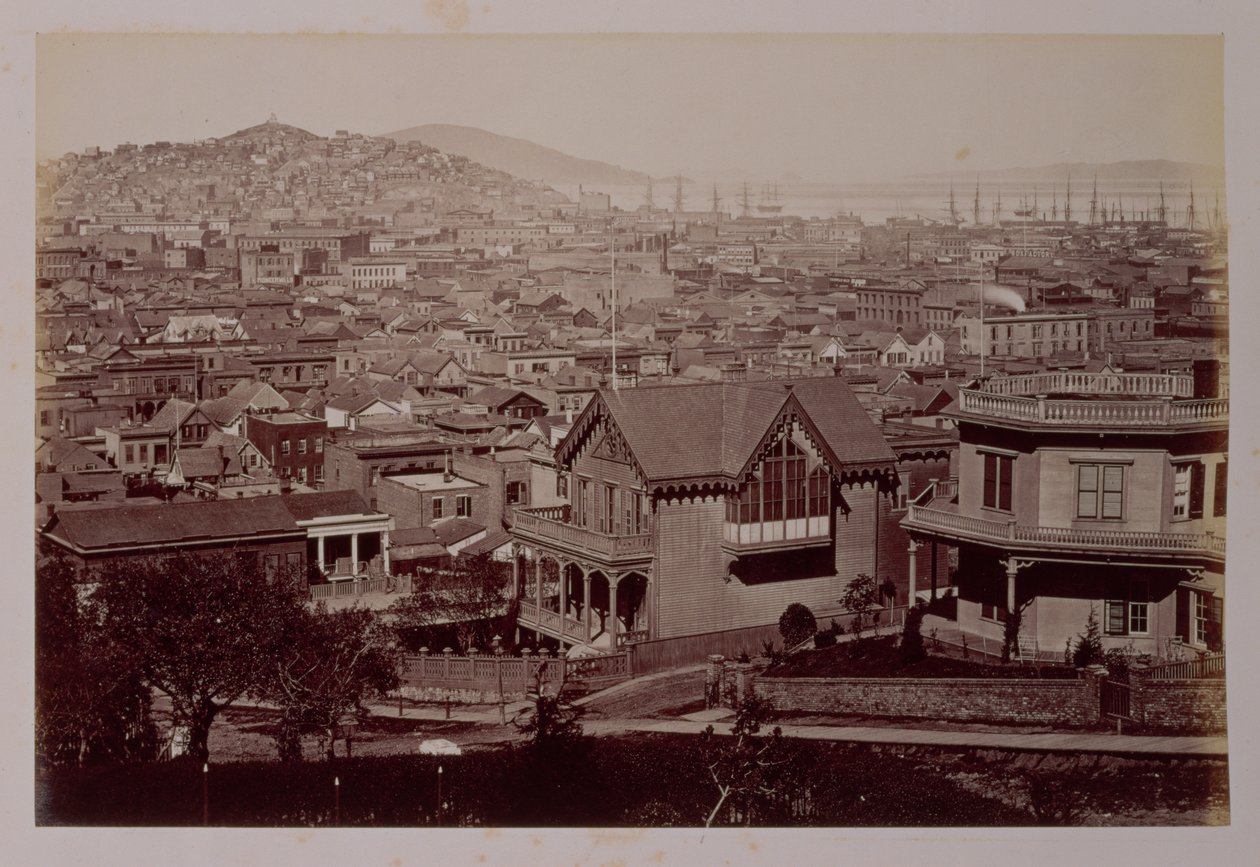 Uitzicht op San Francisco, ca. 1875 door American Photographer