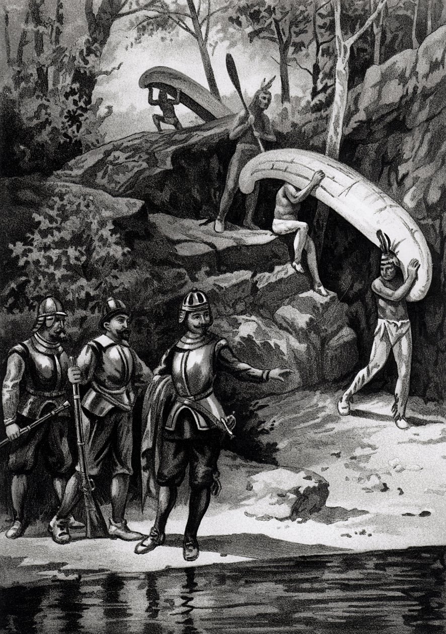 Champlain verkent de Canadese Wildernis, 1603, uit 