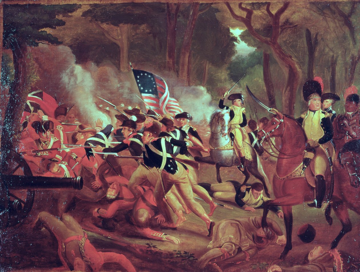 Kolonel William Washington bij de Slag om Cowpens, South Carolina, 17 januari 1781 door American School