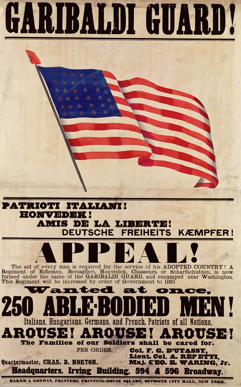 Garibaldi Garde! Oproep!, uitgegeven door Baker Godwin door American School