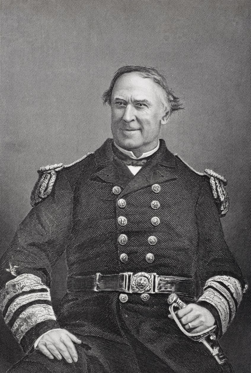Portret van admiraal David Glascoe Farragut (1801-70) door American School