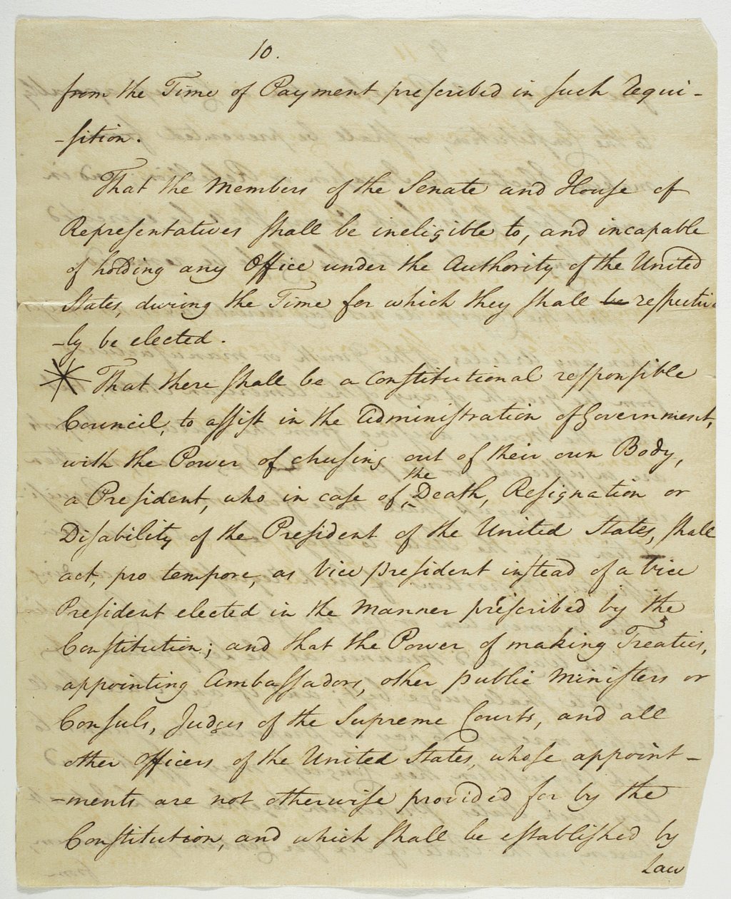 De Bill of Rights, kopie ondertekend in Federal Hall, 1789 door American School